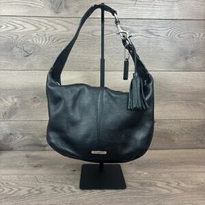 Coach F23960 Avery Black Pebbled Leather Hobo Shoulder Bag Tote Purse Handbag